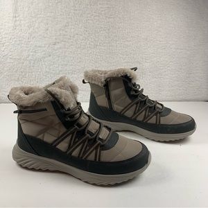 Tony Little® Cheeks Fit Body‎ size 9 Faux Fur Sneaker Boot Energy Pad Tan 7623